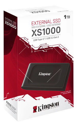 Ssd Externo Kingston Xs1000, 1tb, Usb C, Negro Sxs1000/1000g