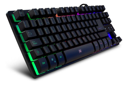 Teclado Gamer Vorago Start The Game Rgb Alámbric Neg Español