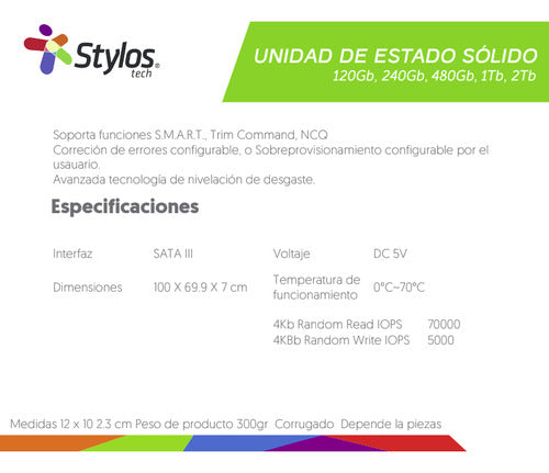 Ssd Stylos Stmssd4b, 1tb, Sata Iii, 2.5'', 7mm