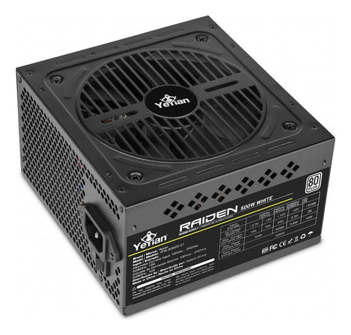 Fuente De Poder Yeyian Raiden 80 Plus White, 20+4 120mm 500w