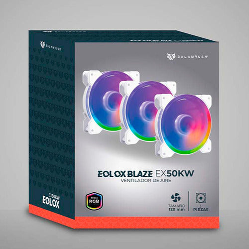Kit 3 Ventiladores Blanco Balam Rush Eolox Blaze Ex50kw 120m