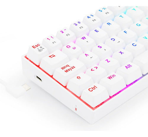 Teclado Gamer Redragon Dragonborn White K630,rgb,brownswitch