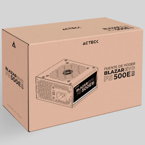 Fuente De Poder Acteck Pc 500w Blazar Evo Fs500e Slim Negro