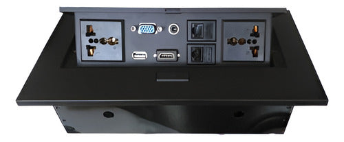 Caja De Mesa, Rj45 Cat 5e, Hdmi, Svga, Usb V2.0 Nema 5-15r