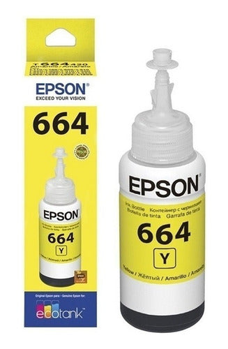 Tanque De Tinta (ecotank) Epson 664 Amarillo 70ml T664420-al