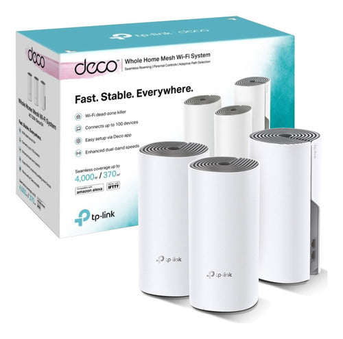 Sistema Wi-fi Mesh Tp-link Deco E4(3-pack) Ac1200, Dual
