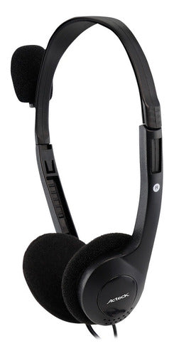 Acteck Audífonos Micrófono Am-370 Alámbrico 1.8m 3.5mm Negro