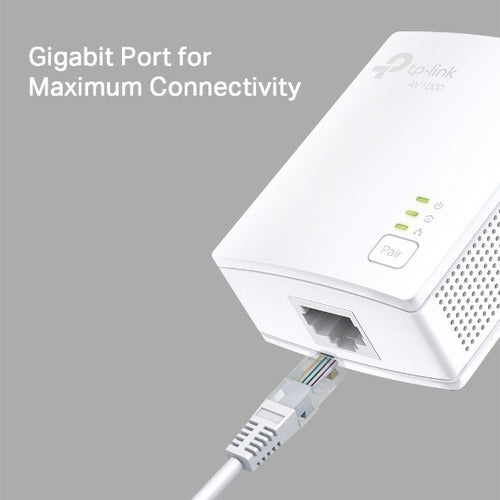 TP-Link TP-PA7017 - Powerline Starter Kit AV1000 Puerto Gigabit, Plug & Play, Ethernet sobre alimentación, tamaño nano con cable, red doméstica expandida con conexiones estables, ideal para Smart TV