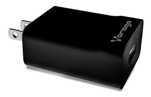 CARGADOR PARED CARGA RAPIDA VORAGO AU-302 QUICK CHARGE 2.4A NEGRO