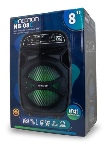 Bocina Necnon Nb-08c Con Bluetooth Negra 100v/240v