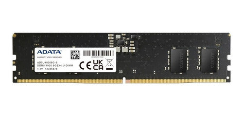 Memoria Ram Adata Ad5u48008g-s Ddr5, 4800mhz, 8gb, Ecc, Cl40