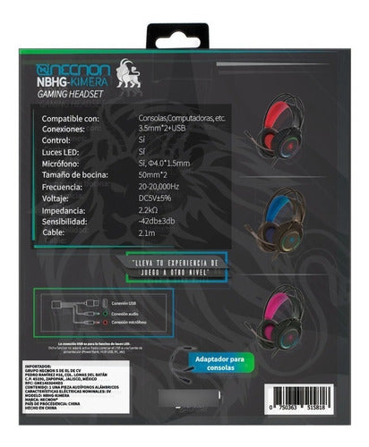 Audífonos Gamer Nbhg-kimera Color Azul Headphones 3.5m /vc
