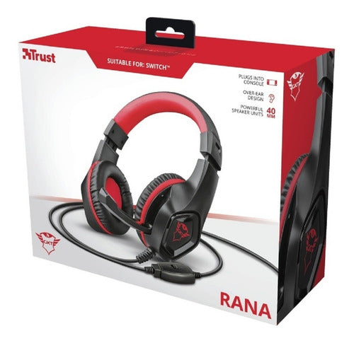 Audífonos Gamer Trust Gxt 404r Rana Para Nintendo Switch Negro