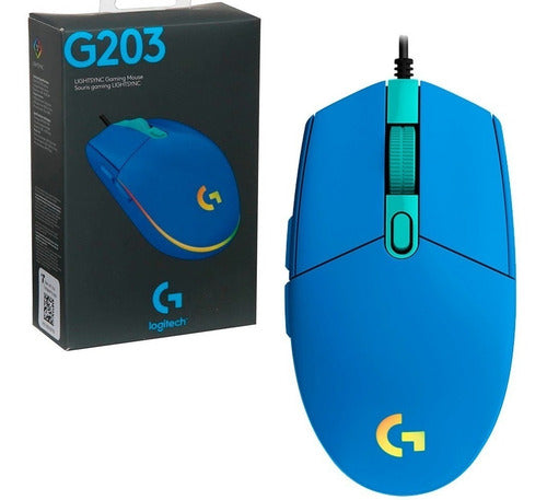 Mouse Gamer Logitech G203 Alambrico Usb Azul 910-005795 /v