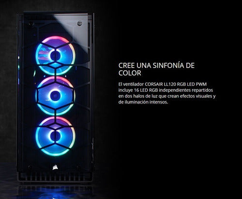 Ventilador Gabinete Corsair (Co-9050071-Ww) Ll120 Rgb Luz Du
