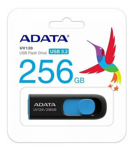 Memoria Usb Adata Dashdrive Uv128, 256gb Usb 3.0 Negro/azul