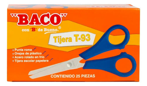 Tijera Baco T-93 13 Cms (5 ) Mango Plastico Caja C/25 Azul
