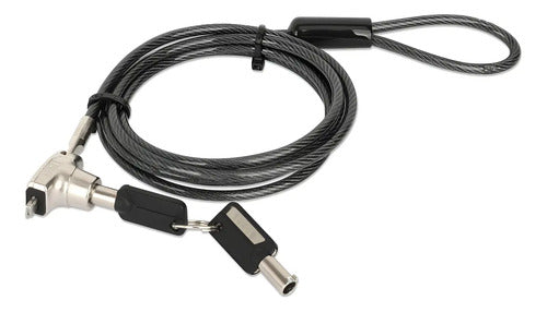 Manhattan Candado De Llave Para Laptop 440486, 1.8 Metros Plateado