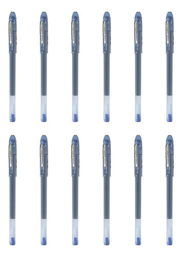 12 Pz Boligrafo Super Gel Pilot Punto Fino 0.7mm Azul Azul