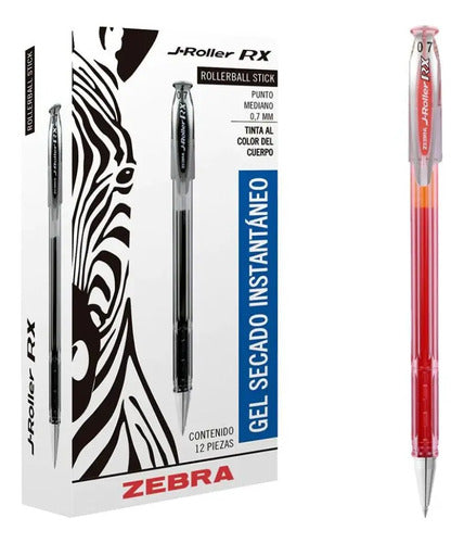 Bolígrafo Gel 0,7 Mm Zebra 12 Unid Tinta Azul Transparente Transparente Rojo