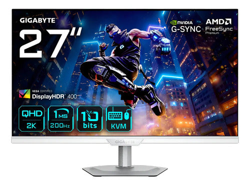 Monitor 27 Gigabyte M27q2 Ice Ips Gaming Qhd 200hz 1m Pivote Blanco