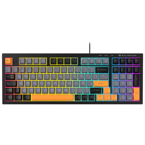 Teclado Gamer Balam Rush Balrak Plus Kg480 Alambrico Tamaño 96% Usb Led Negro Br-945837