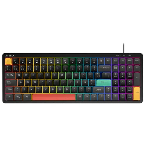 Teclado Acteck Techno Core Ta780 Alambrico Negro Ac-945882 Español Latinoamericano
