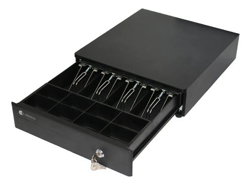 Cajón De Dinero Hostech Ht-300 Con Llave, 3.5kg 8 Monedas Negro