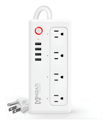 Multicontacto Inteligente Mirati 4 Socket 4 Usb 2.4ghz 1800w Negro