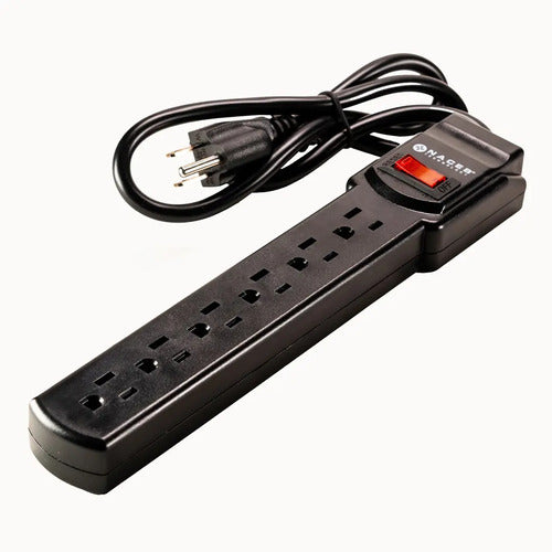 Naceb Barra Multicontactos Na-0706 6 Tomas Con Switch | Regleta De Energía, Protección Eléctrica, Ideal Pc, Oficina Y Ho