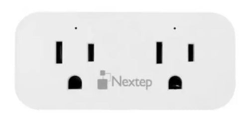 Tomacorriente Nextep Ne-260d Smart Con Wi-fi Doble Control Blanco