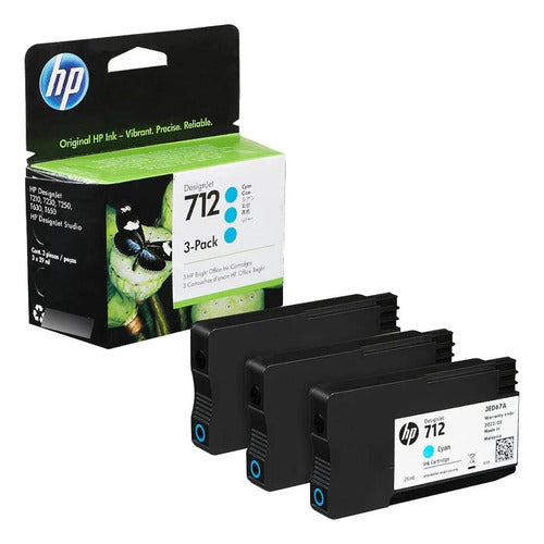 Cartucho Hp 712 Ciano (paquete C/3) 3ed77a Hp