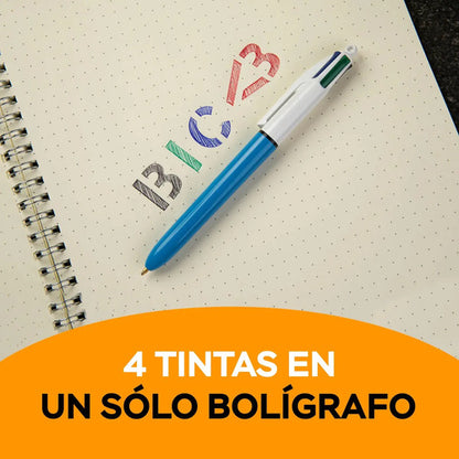 Boligrafo Bic 4 Colores Caja Con 6 Piezas Blanco Azul/rojo/negro/verde