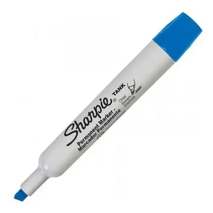 Rotulador Permanente Sharpie 12un Azul Con Punta Biselada Azul