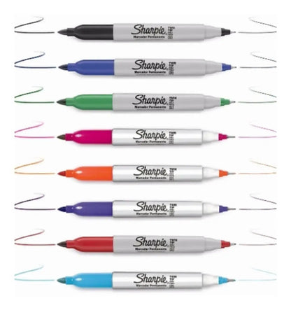 Marcador Permanente Sharpie Doble Punta Con 12 Piezas Rojo Rojo