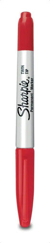 Marcador Permanente Sharpie Doble Punta Con 12 Piezas Rojo Rojo