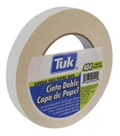 Cinta Doble Capa Papel Tuk 420409 Piel Adhesivo 18mm X 33m