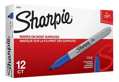 Marcador Sanford 30003 Sharpie Fino Azul Permanente C/12 Azul