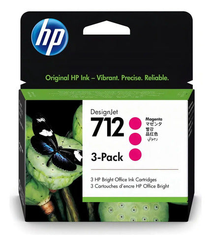 Cartucho De Tinta Hp 712 Color Magenta 3 Unidades
