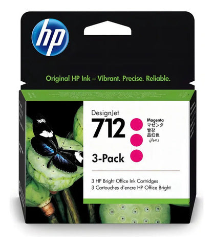 Cartucho De Tinta Hp 712 Color Magenta 3 Unidades