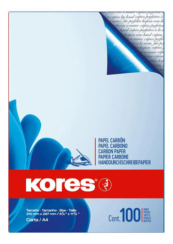 Papel Carbón A4 21x29.7cm Azul 100 Hojas