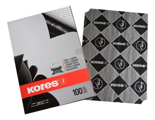 Papel Carbon Kores Typo A4 C/100 Hojas Negro