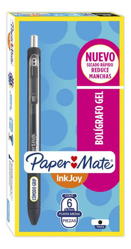 Bolígrafo Papermate Gel Kilometrico Retráctil 0.7mm Negro Negro