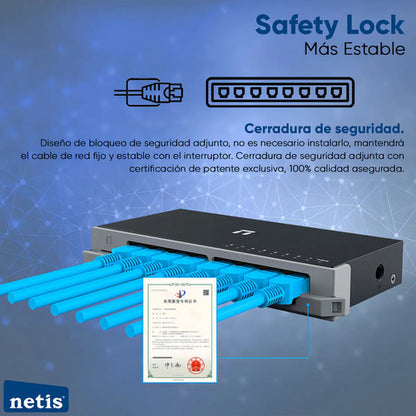 Switch Netis St108d, 8 Puertos Fast Ethernet 10/100, 1.6 Gb