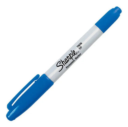 Marcador Permanente Sharpie Doble Punta Caja Con 12 Piezas Azul