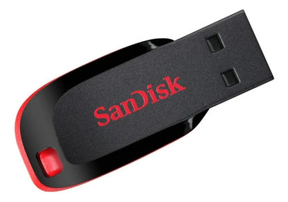 Memoria Usb Sandisk Cruzer Blade Sdcz50-016g-b35 16gb 2.0 Liso Negro Y Rojo Negro/rojo