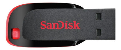 Memoria Usb Sandisk Cruzer Blade Sdcz50-016g-b35 16gb 2.0 Liso Negro Y Rojo Negro/rojo