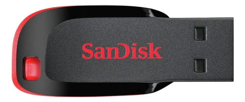 Memoria Usb Sandisk Cruzer Blade Sdcz50-016g-b35 16gb 2.0 Liso Negro Y Rojo Negro/rojo