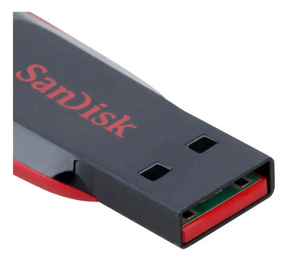 Memoria Usb Sandisk Cruzer Blade Cz50, 64gb, Usb-a 2.0 Negro/rojo Liso