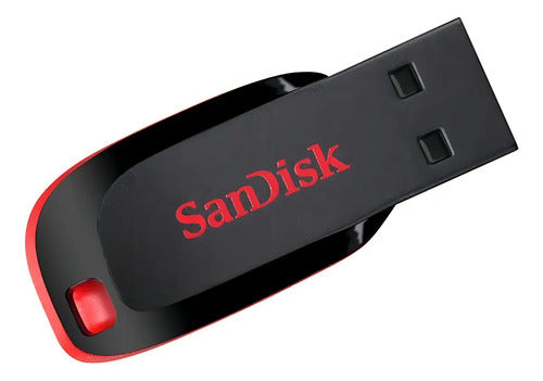 Memoria Usb Sandisk Cruzer Blade Cz50, 64gb, Usb-a 2.0 Negro/rojo Liso